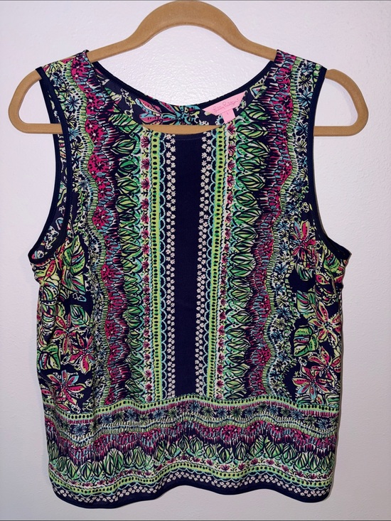 Lilly Pulitzer Tops - Lilly Pulitzer Navy Tank with Pink, Blue, Green and White Pattern, sz L